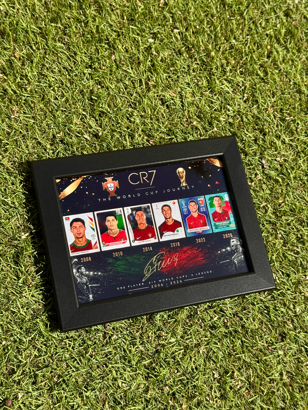 Cristiano Ronaldo CR7 World Cup Journey Frame 2006-2026 | Panini Style | 13x18