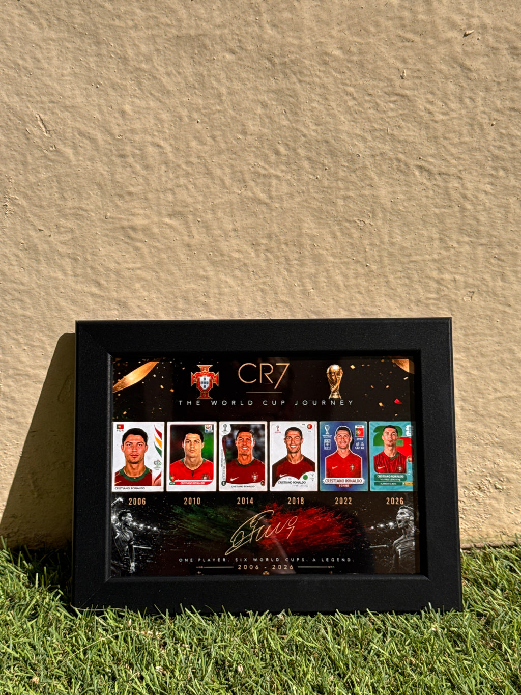 Cristiano Ronaldo CR7 World Cup Journey Frame 2006-2026 | Panini Style | 13x18